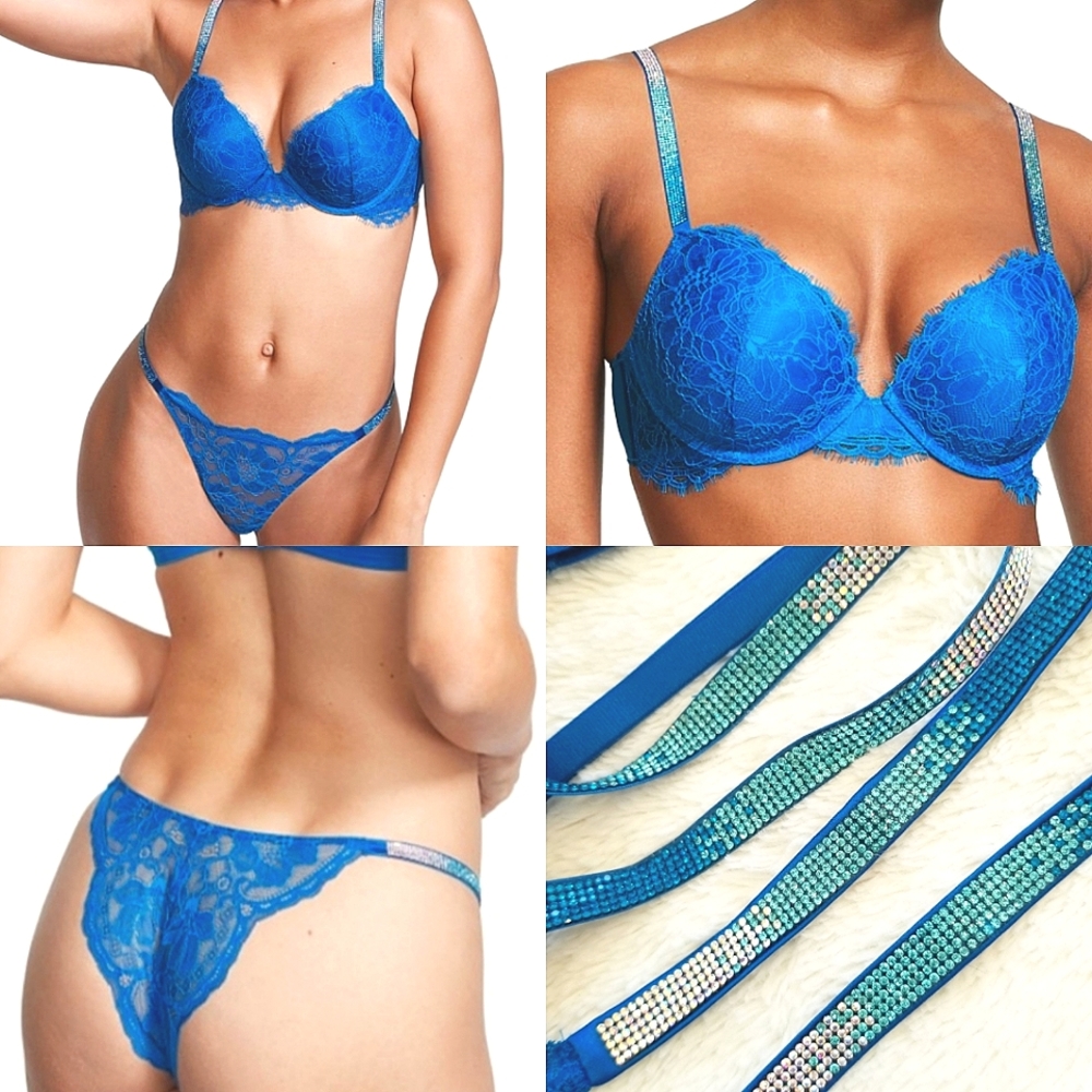 Victoria's Secret Very Sexy Ombre Shine Strap Lace Push-up Bra & Panty Set NWT